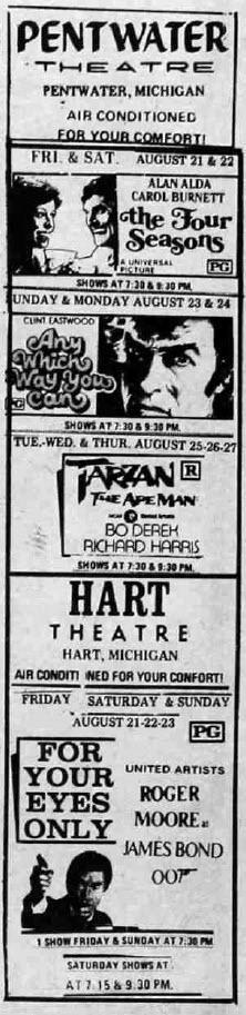 Pentwater Theatre - Aug 19 1981 Ad (newer photo)
